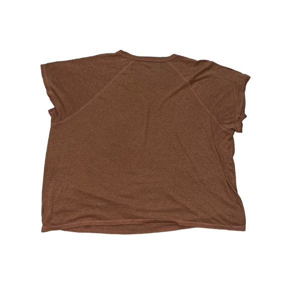 Aerie Linen Blend Oversized Burnt Orange Pocket Tee Size L - Picture 3 of 4